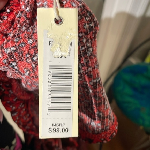 Max Studio Red Floral Print Tiered Sleeveless Flowy Tiered Shift Sundress Size 8 - Picture 15 of 16